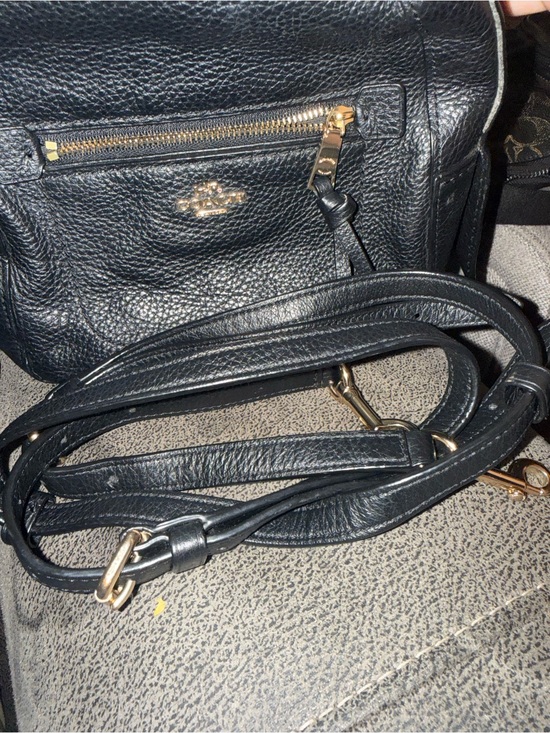 Coach Black Leather Mini Backpack with Gold Hardware